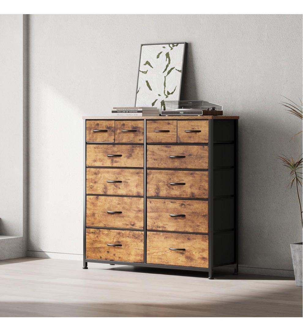 タンス 収納チェスト 100*29.8*98.6cm 大容量 5段 ビンテージ