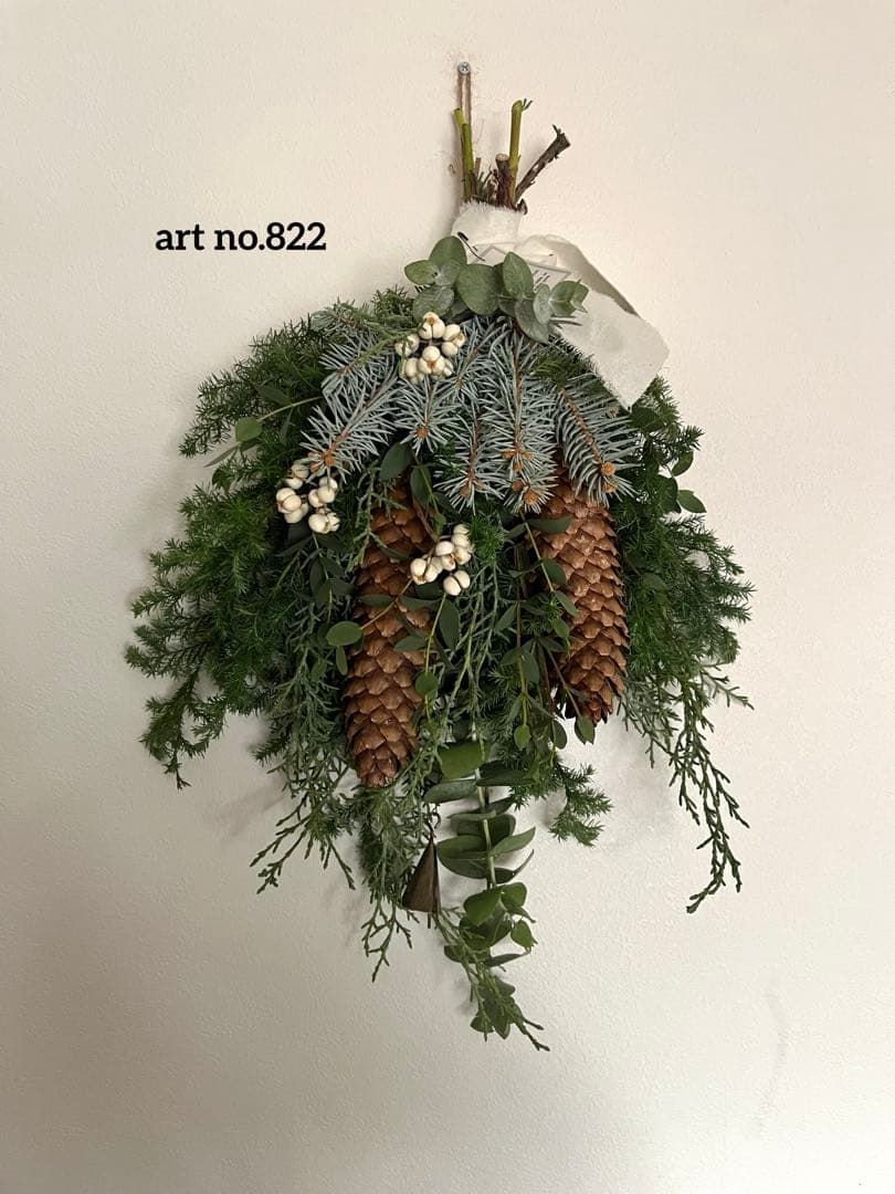 フラワー・リース Christmas swag art no.822