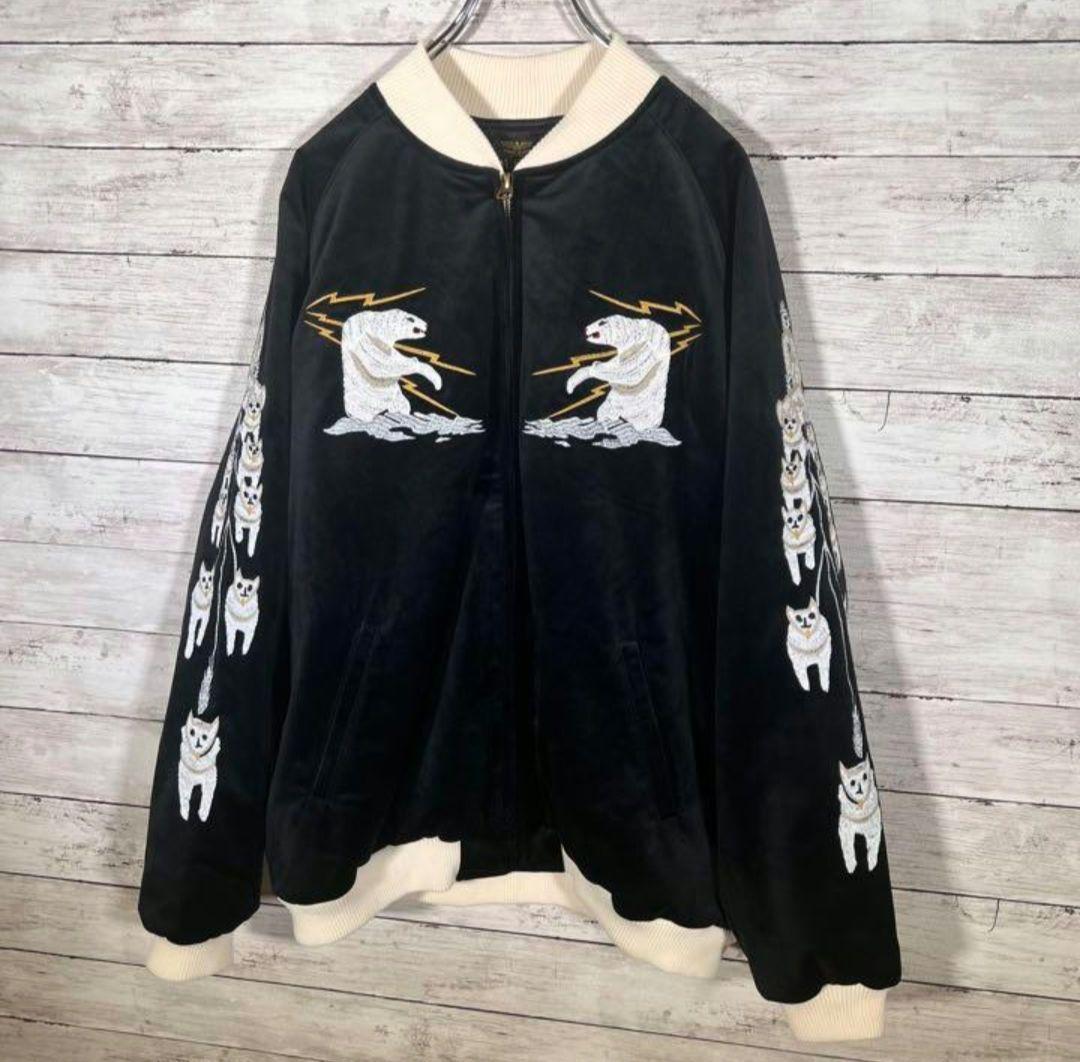 『入手困難』HOUSTON 別珍　スーベニアジャケット　アラスカ　黒　【XXL】