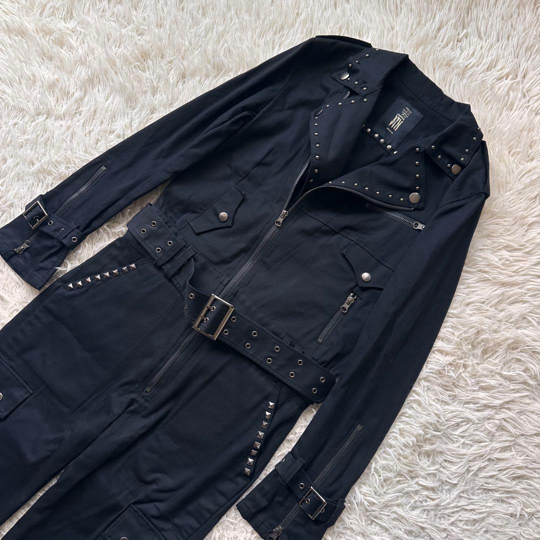 美品　ブラックピースナウ　BPN つなぎ　オーバーオール　スタッズ　y2k 黒