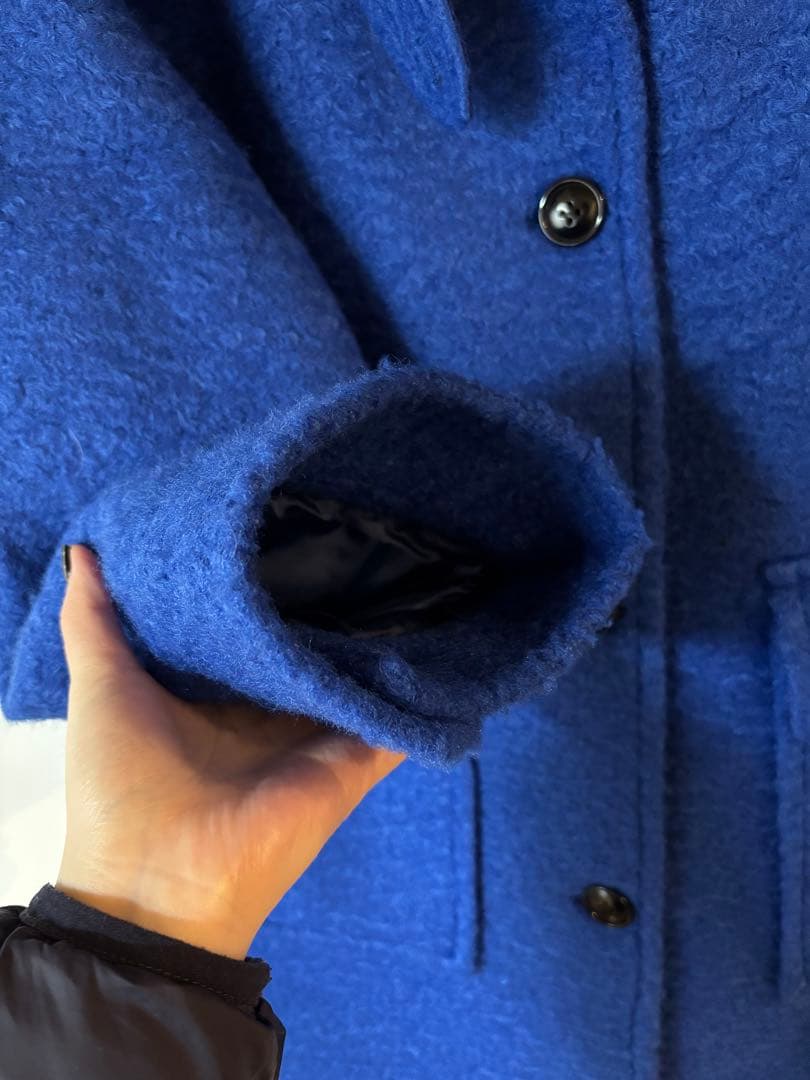 美品▲Ray BEAMS / ループ シャギー ハーフ コート