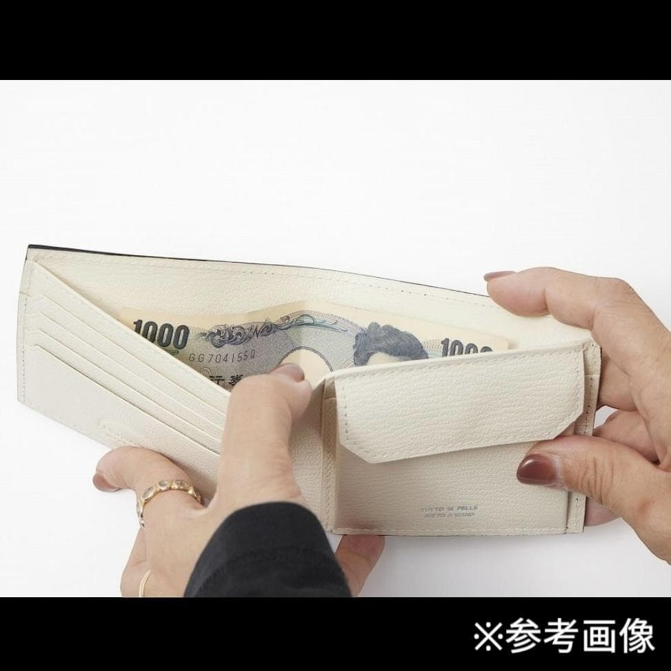 新品未使用【ラルコバレーノ】二つ折り財布 本革 メンズ ネイビー　2424