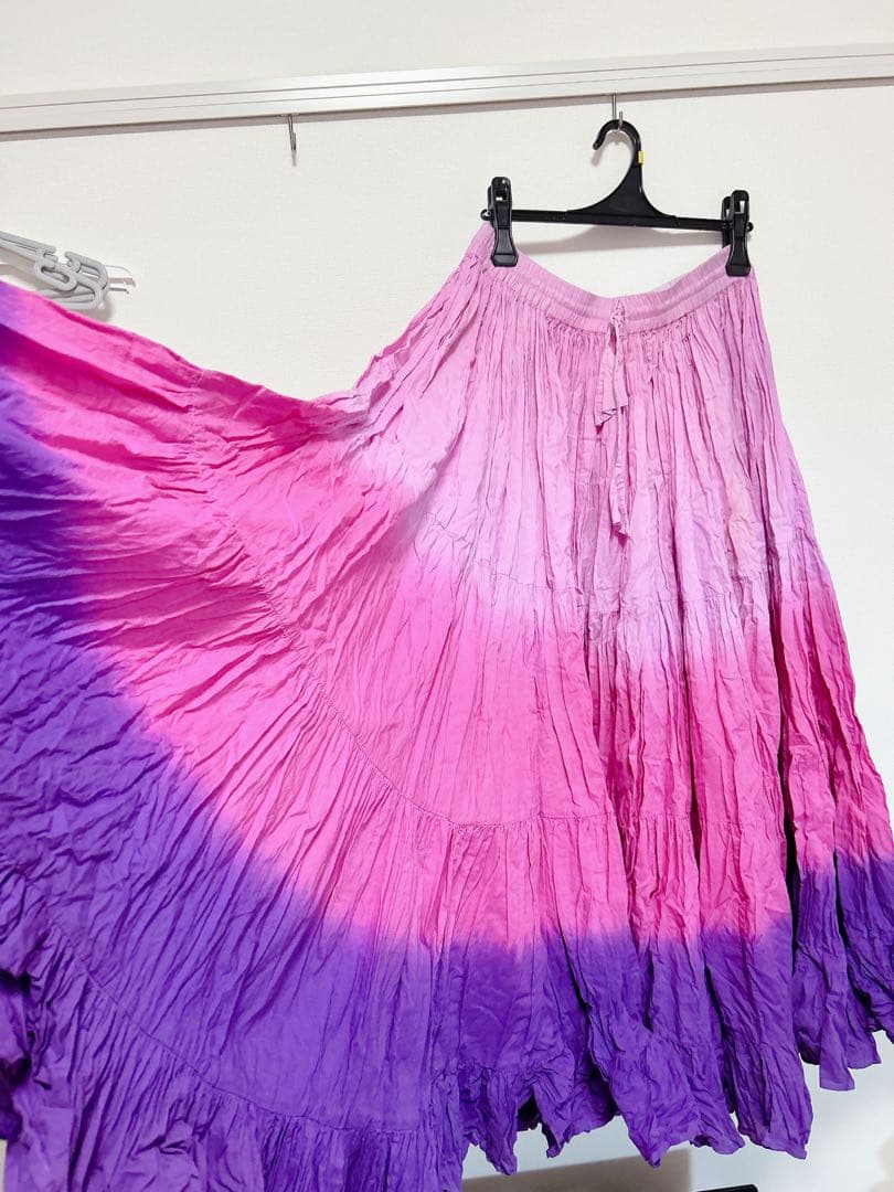 ベリーダンス　ジプシースカート　25ヤード　ピンク紫グラデーション