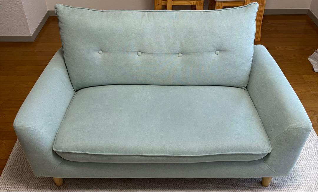 淡いグリーン 2人掛けソファ