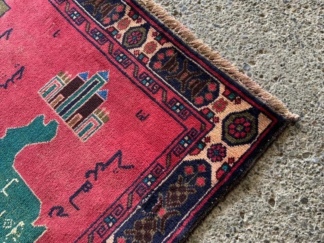 アフガニスタン・ヘラート・アドラスカン産 絨毯 ラグ 191×112cm