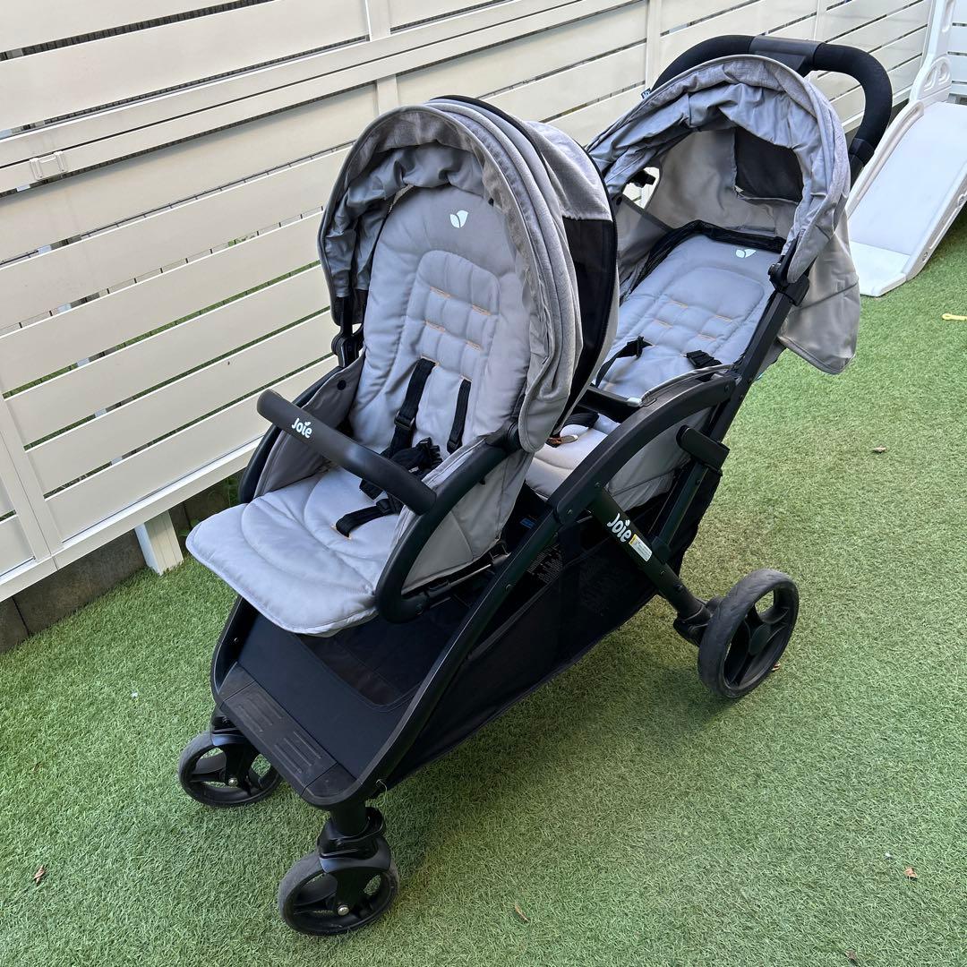 joie ベビーカーエヴァライトデュオ グレーフランネル2人乗り
