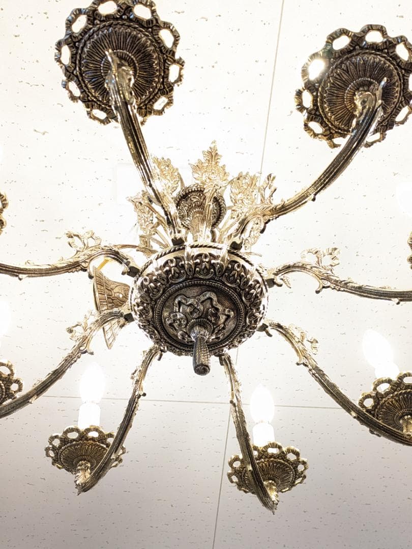 1【イタリア製】 アンティーク シャンデリア 金 8灯 ゴールド ゴージャス