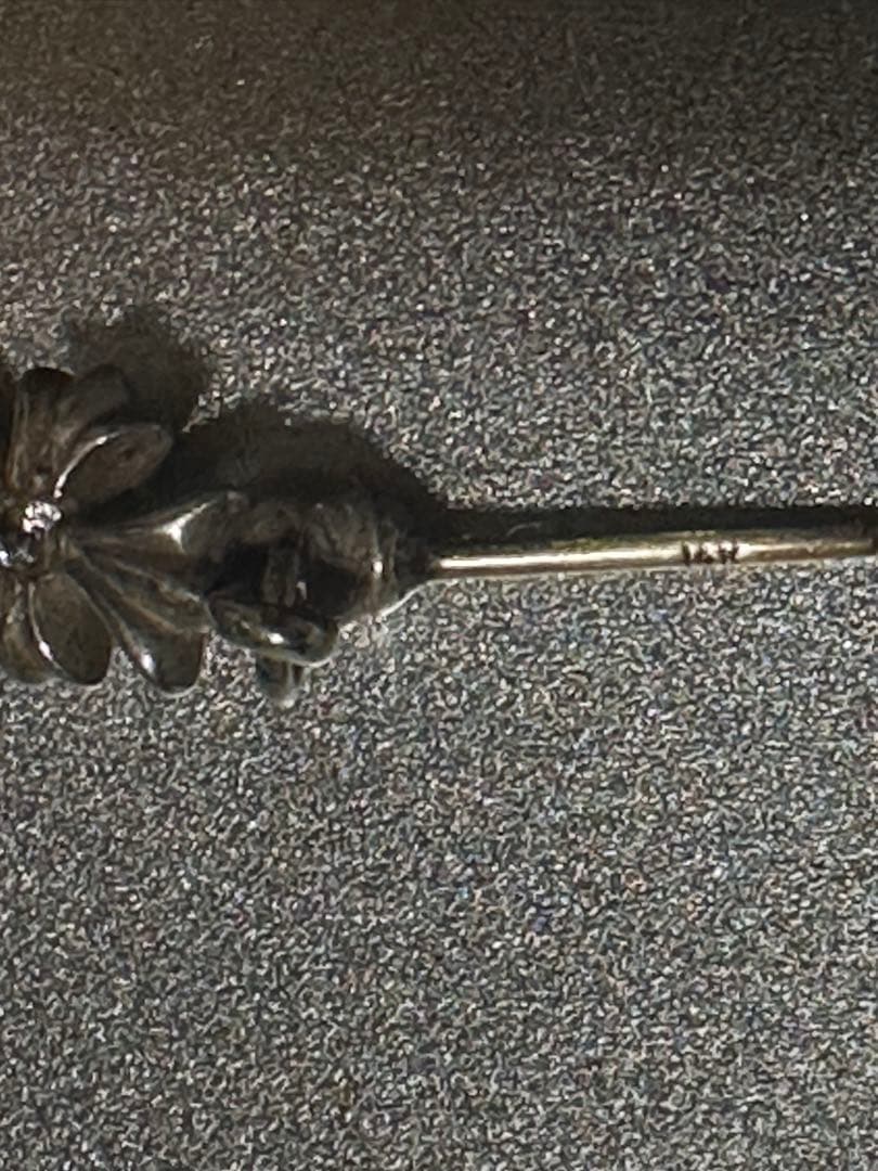 CHROME HEARTタイニーECHプラス 1ダイヤ ドロップピアス シルバー