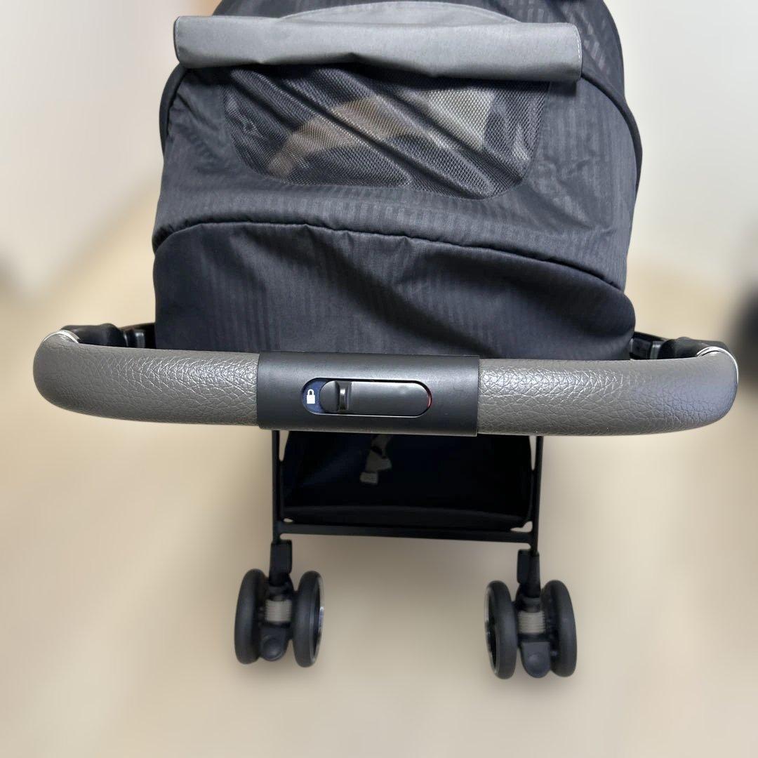 Aprica オプティアクッショングレイス ブラック 対面背面 A形 雨カバー付