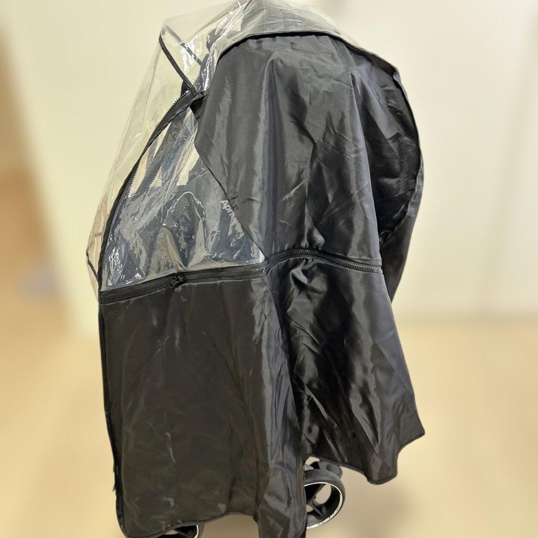 Aprica オプティアクッショングレイス ブラック 対面背面 A形 雨カバー付