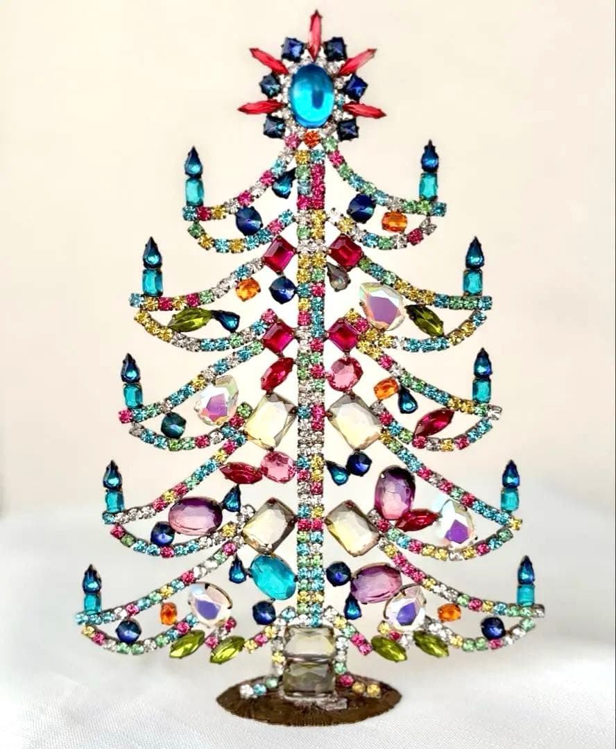 チェコガラス　クリスマスツリー　ヴィンテージ