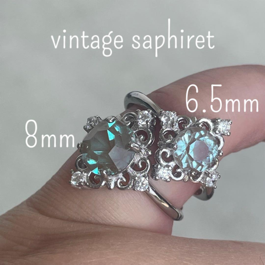 ヴィンテージサフィレット　ヴィクトリアンデザインシルバーリング 8mm
