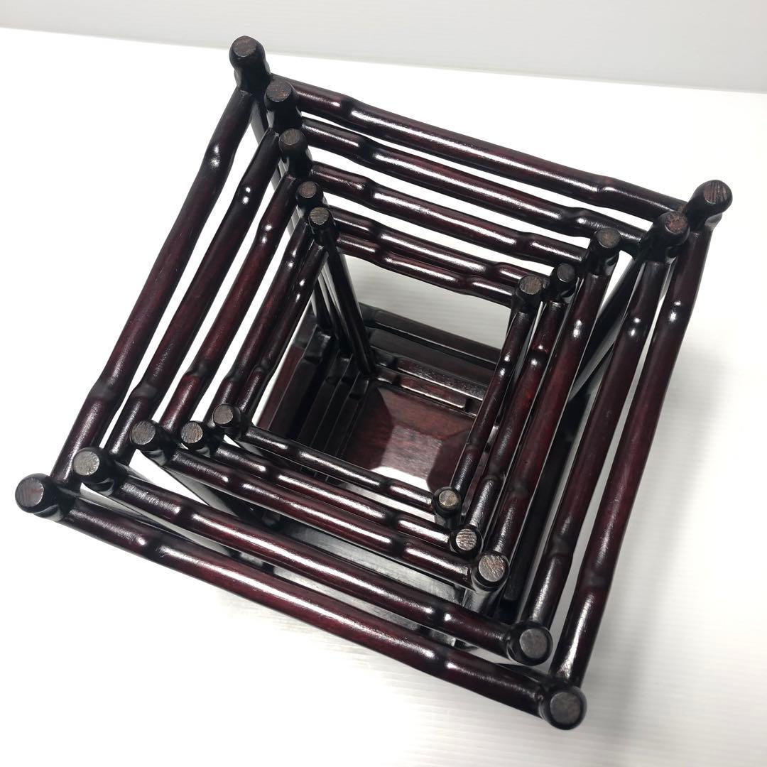 【唐木家具】飾台5連　盆栽高台　花台 香炉台