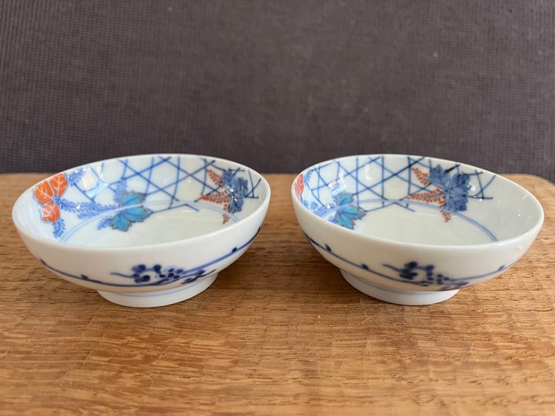 人間国宝　酒井田柿右衛門　13代　桐錦絵　豆皿　小鉢