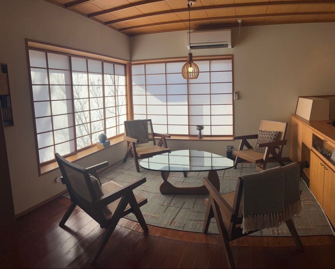 幾何学模様 グレー ラグ 大きめ