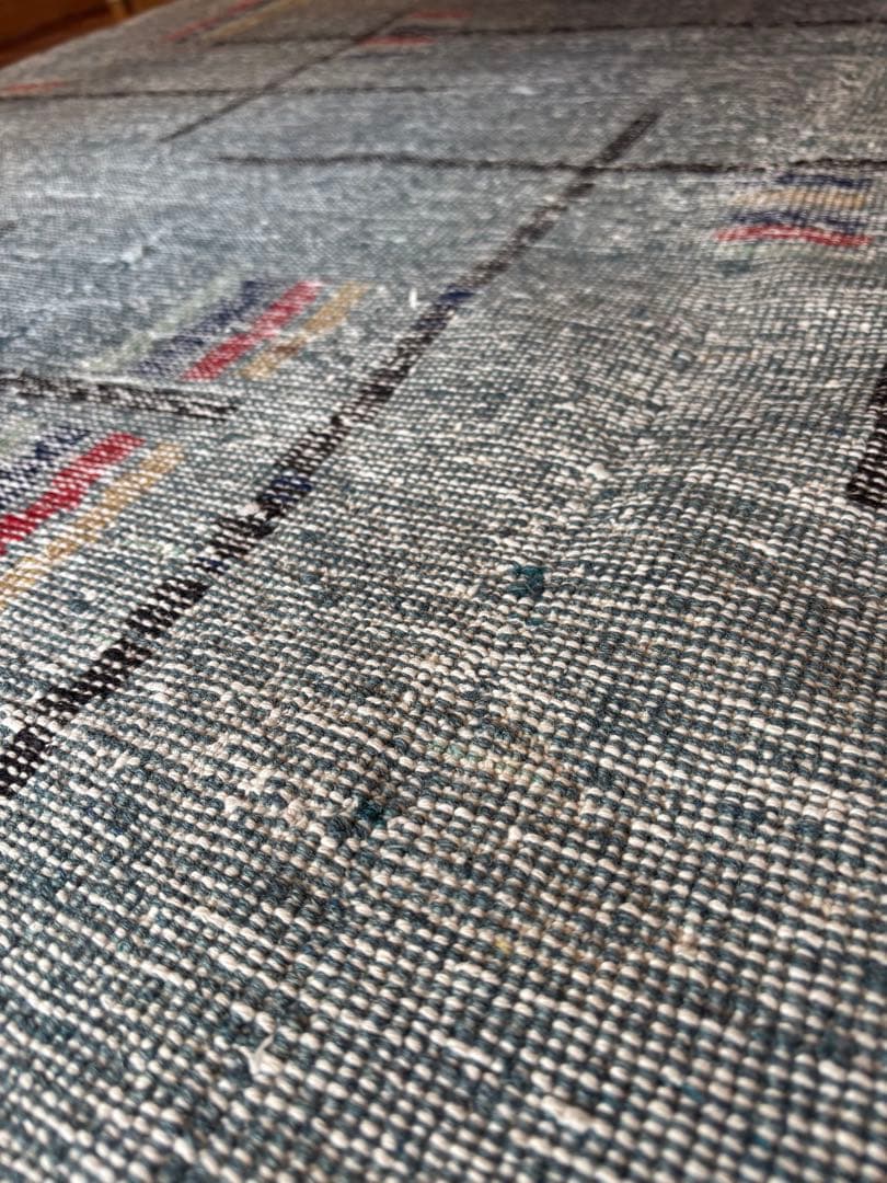 幾何学模様 グレー ラグ 大きめ