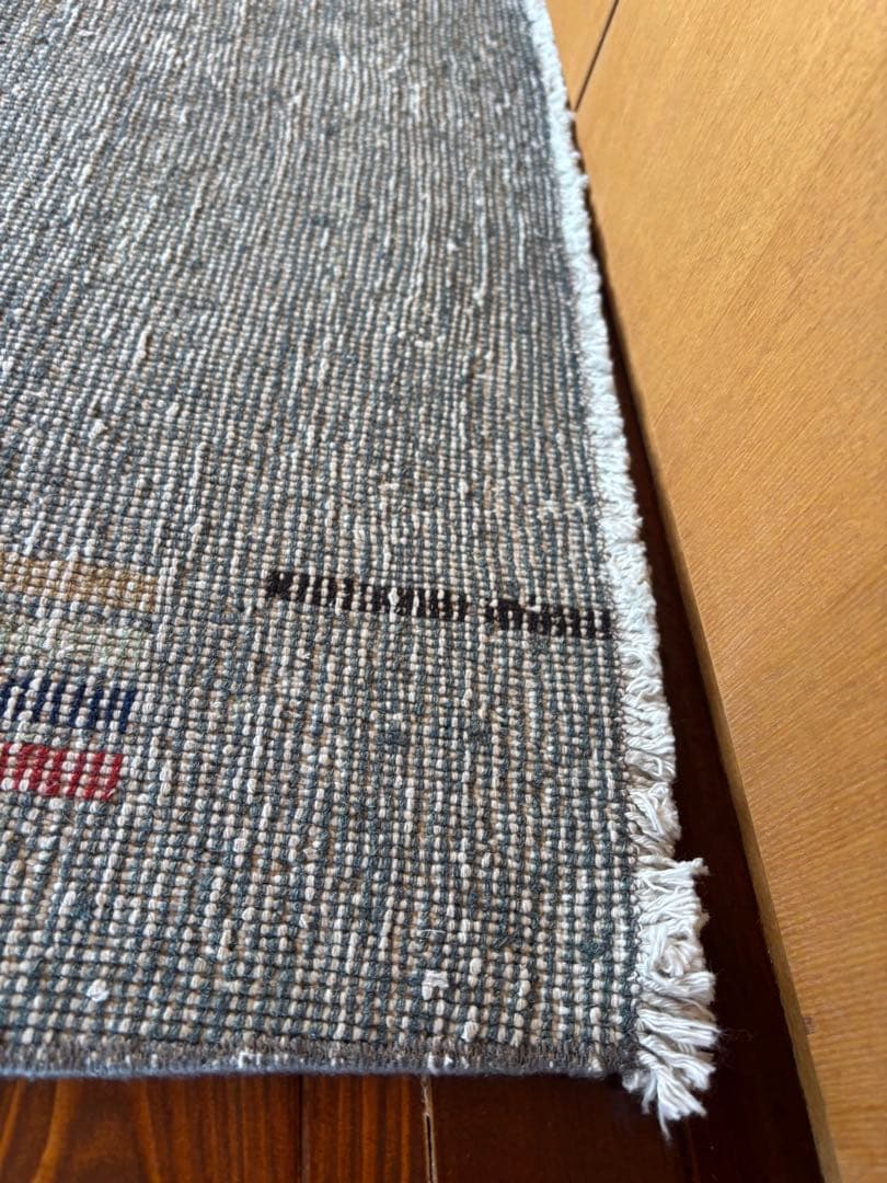 幾何学模様 グレー ラグ 大きめ