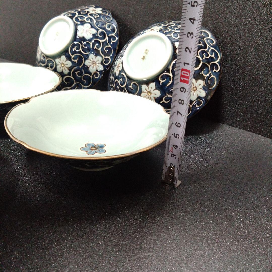 新品未使用 波佐見焼 龍庵窯 深中皿5枚 銘々皿 中鉢　懐石料理　料亭　お祝い