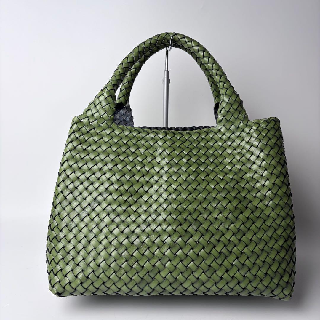 よし HIROFU メッシュトートバッグ プレッツアレザー グリーン