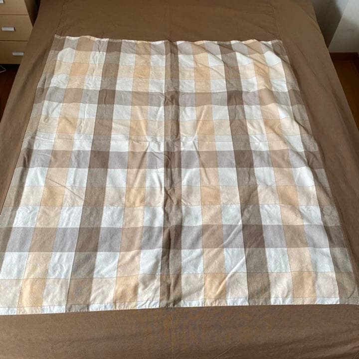 コロニアルチェック　ベッドカバー　マルチカバー　クイーンサイズ対応　特注品