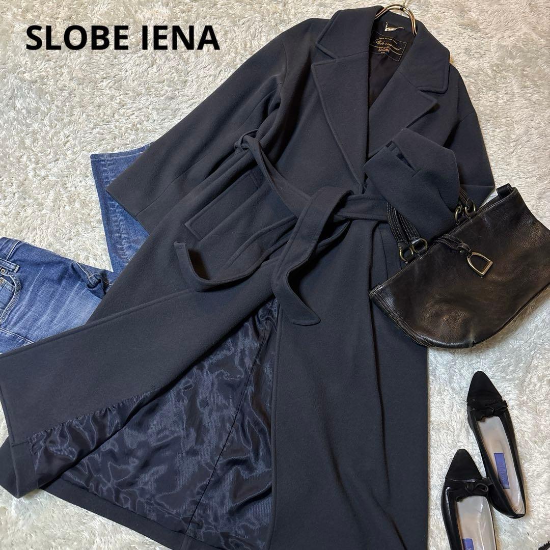 スローブイエナ SUPER100 メルトン ビックラペル ロングコート 36