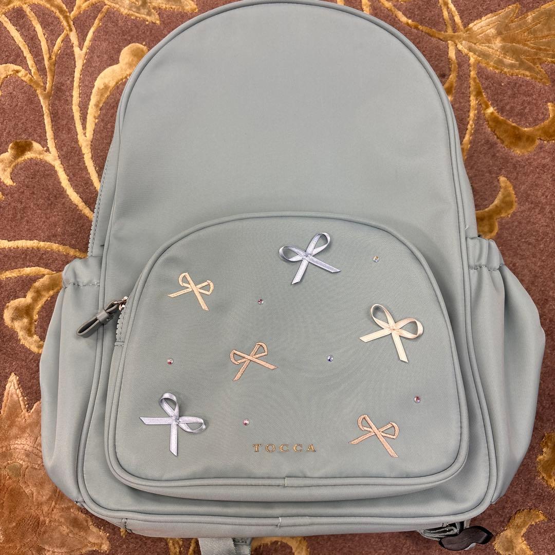 〜Plumeria〜TOCCA トッカ　大きめ　水色リボン装飾 リュック