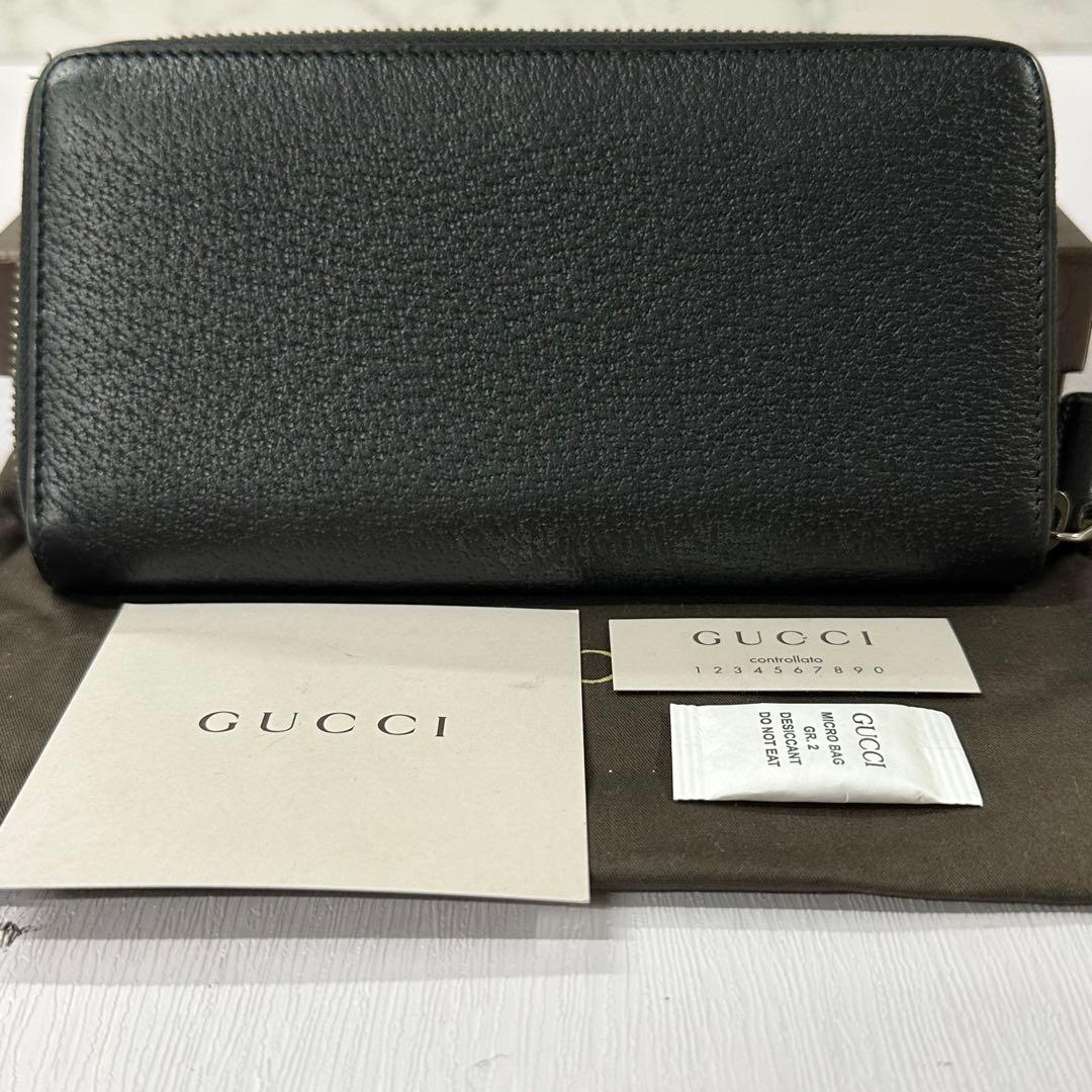 新品同様‼️ グッチ　GUCCI 財布　長財布　シェリーライン　ラウンドファスナー