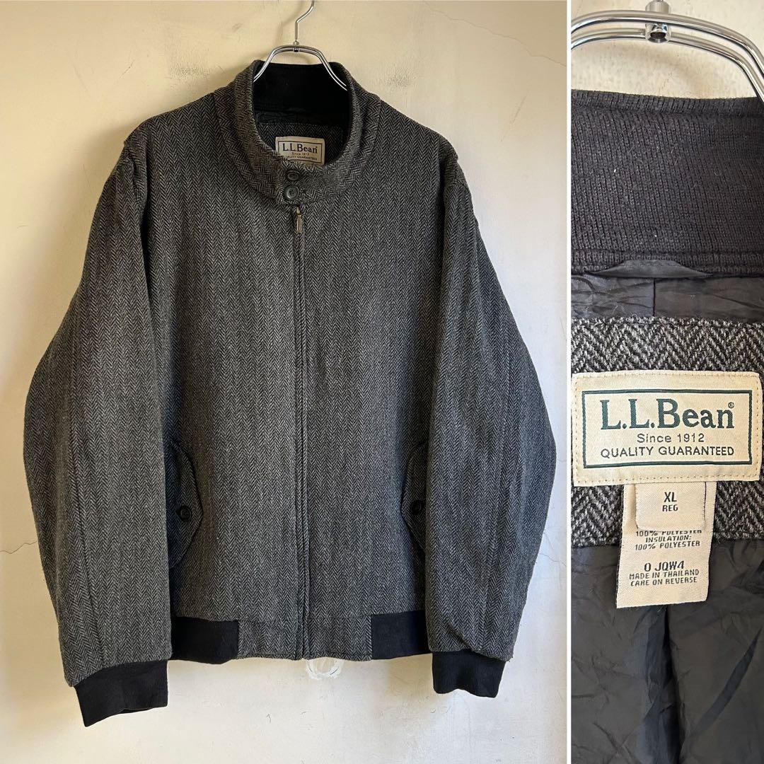 美品 L.L.Bean ヘリンボーン ツイード ハリントンジャケット