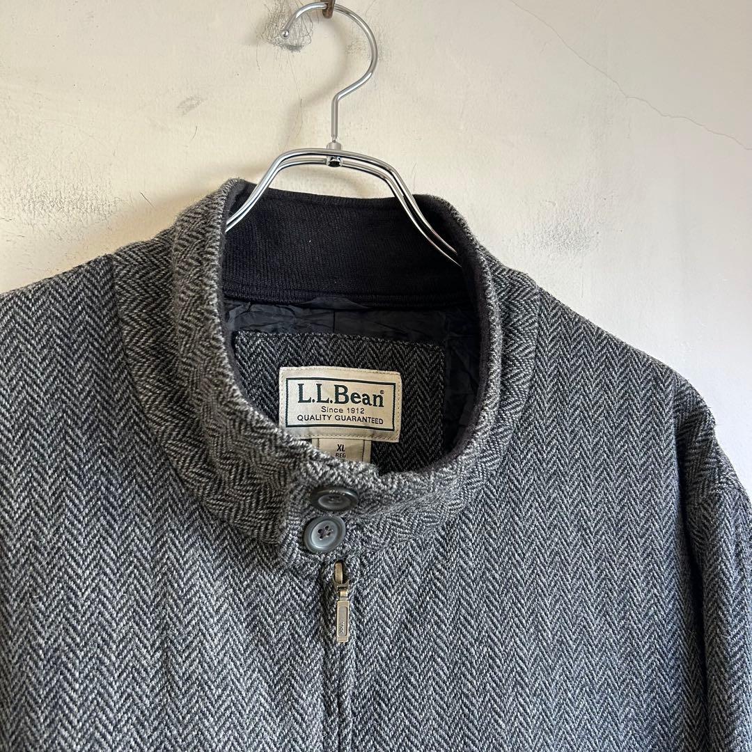 美品 L.L.Bean ヘリンボーン ツイード ハリントンジャケット