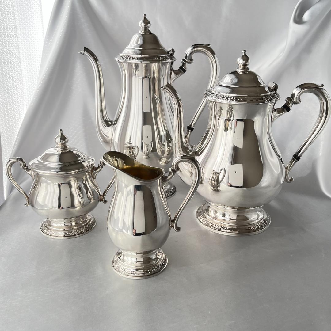 【CAMILLE】ティーサービス 5点 トレー ティーポット 薔薇のレリーフ