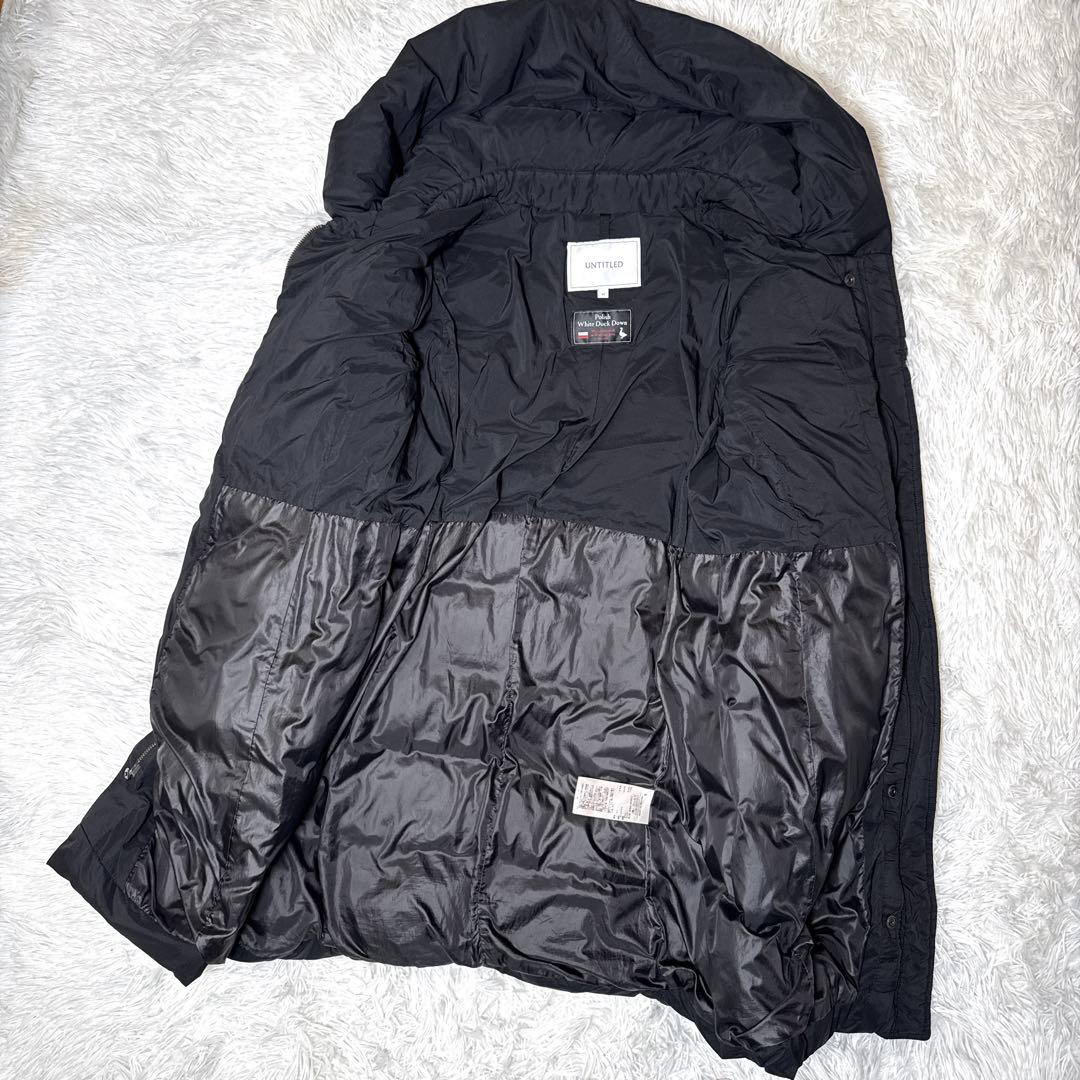 美品✨アンタイトル ホワイトダック ダウンコート ボリュームカラー 42 黒
