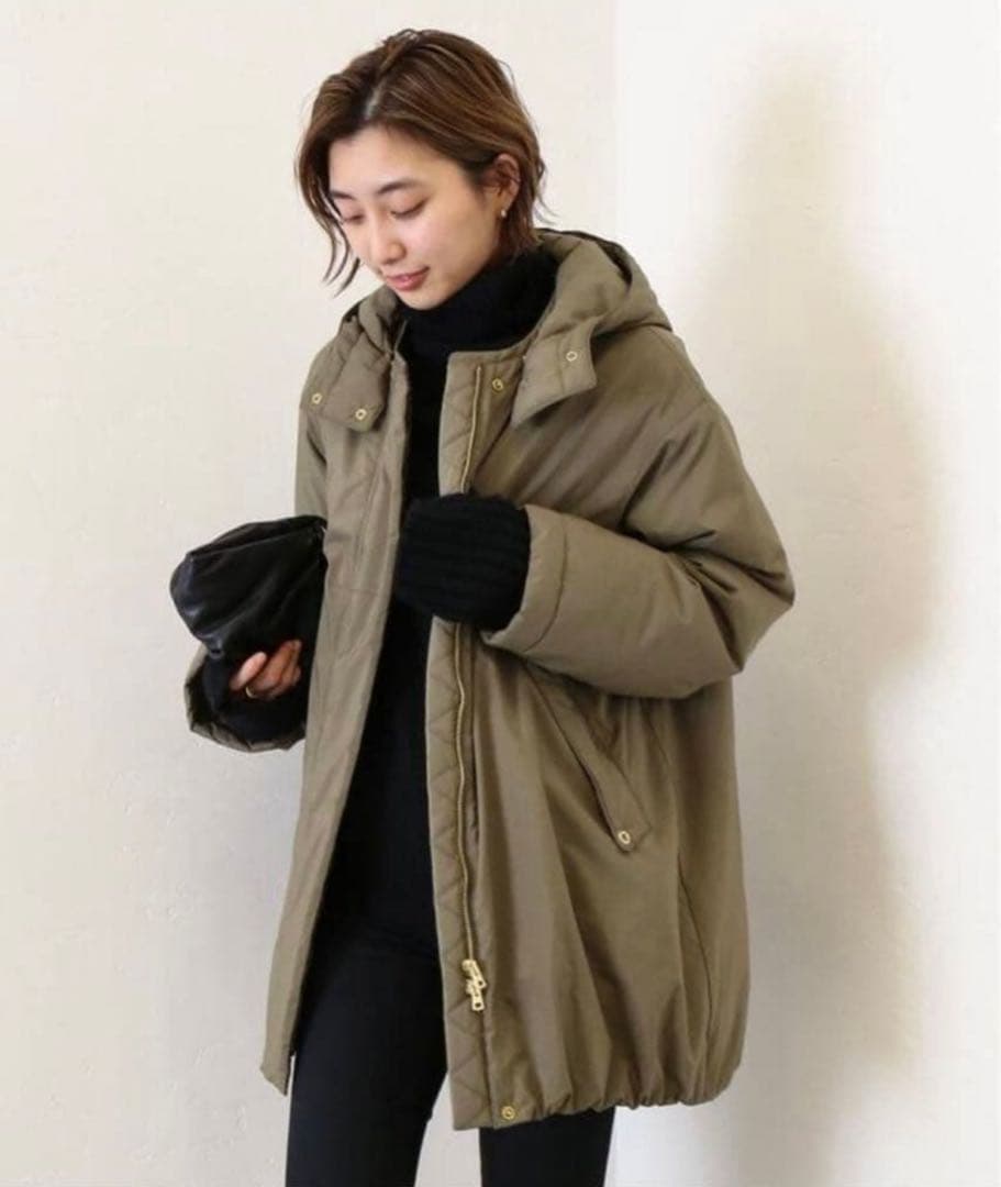 美品 ドゥーズィエムクラス liningフードコート カーキ 2way