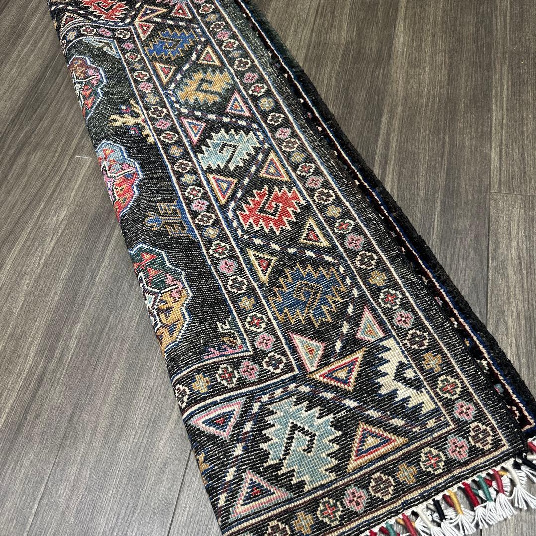 130x83cmトライバルラグアフガニスタン ガズニーウール手織り絨毯