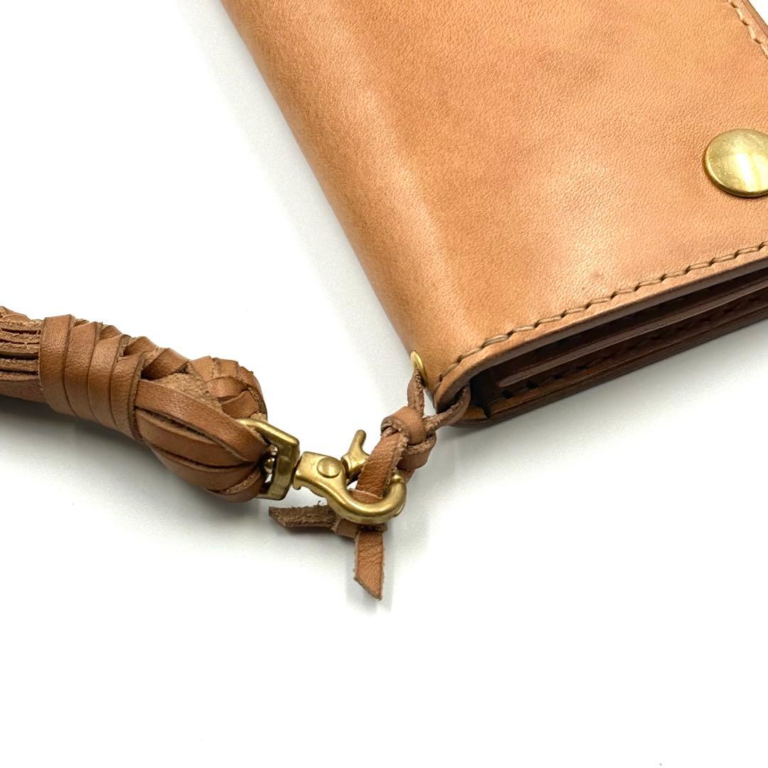 ミドルトラッカーウォレット(ナチュラルサドルレザー　タロンジッパー　真鍮製