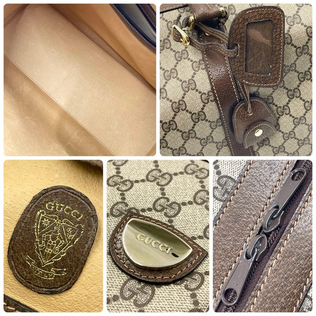 【極美品】オールドグッチ ボストンバッグ 大容量 GGスプリーム ブラウン