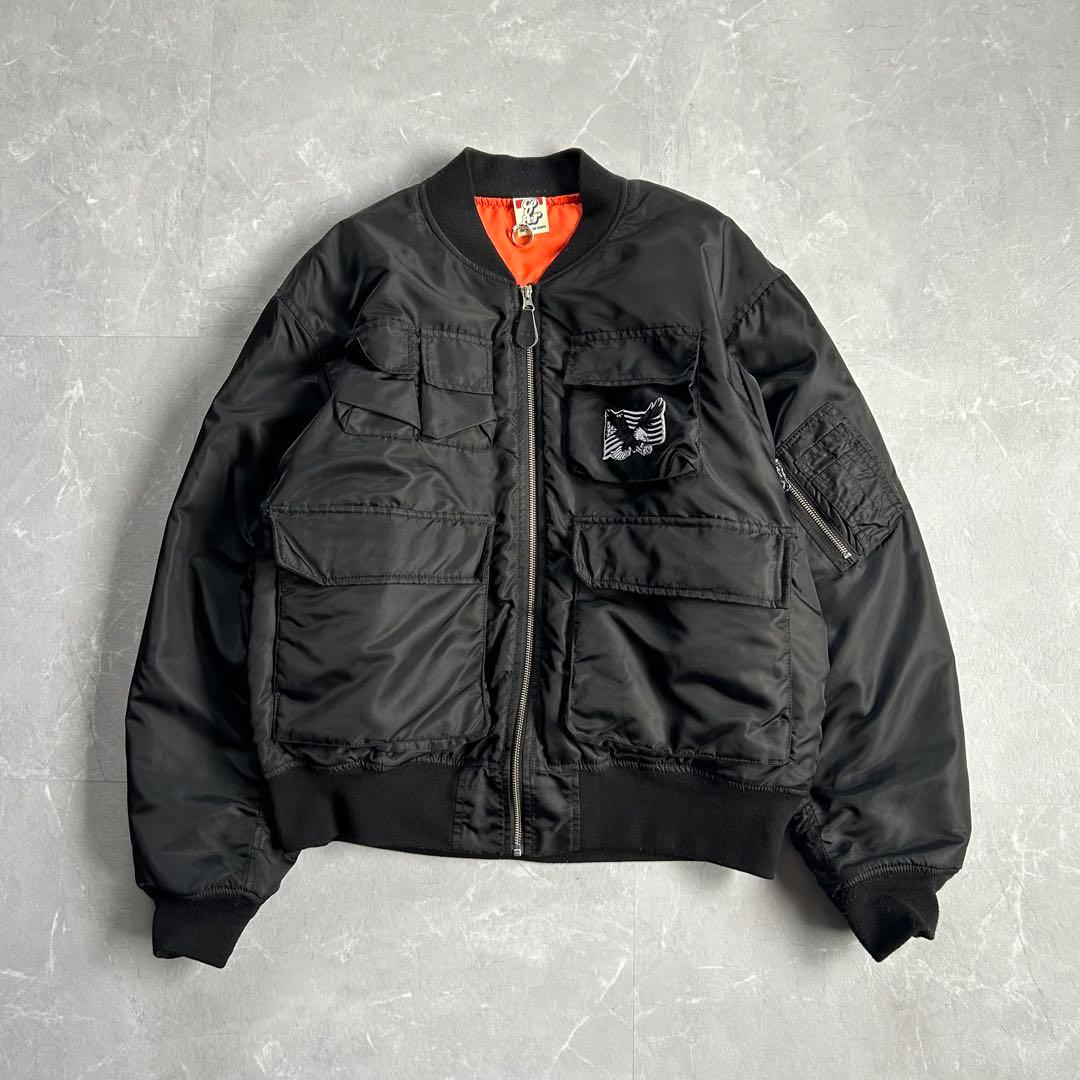 00s~ MA-1 フライトジャケット 短丈 ブラック ワッペン cooper