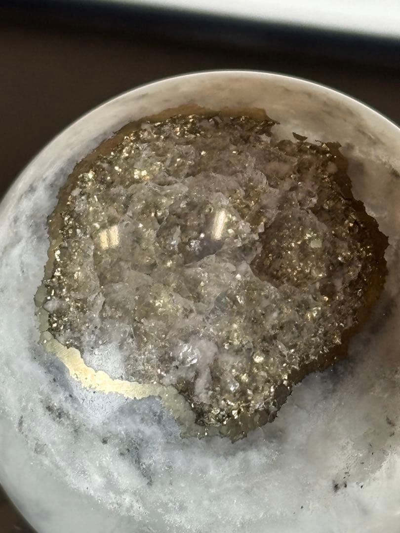 パイライトインフローライト　スフィア　4.22cm 天然石