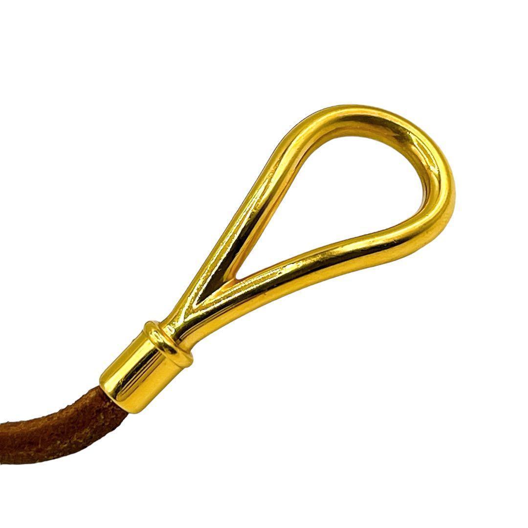 美品 エルメス ジャンボ ブレスレット 2連 茶 ブラウン ゴールド レディース