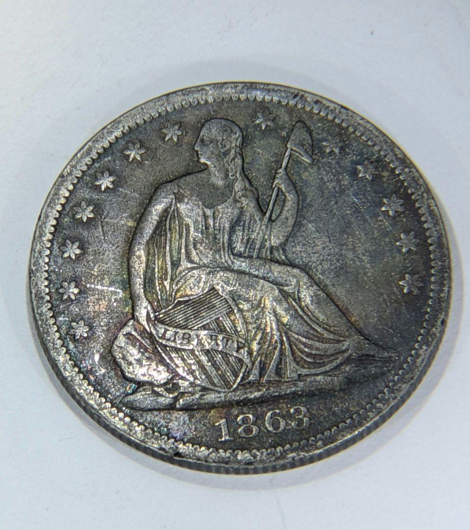 大*生様 アメリカ 銀貨  25セント シーテッドリバティハーフダラー 4