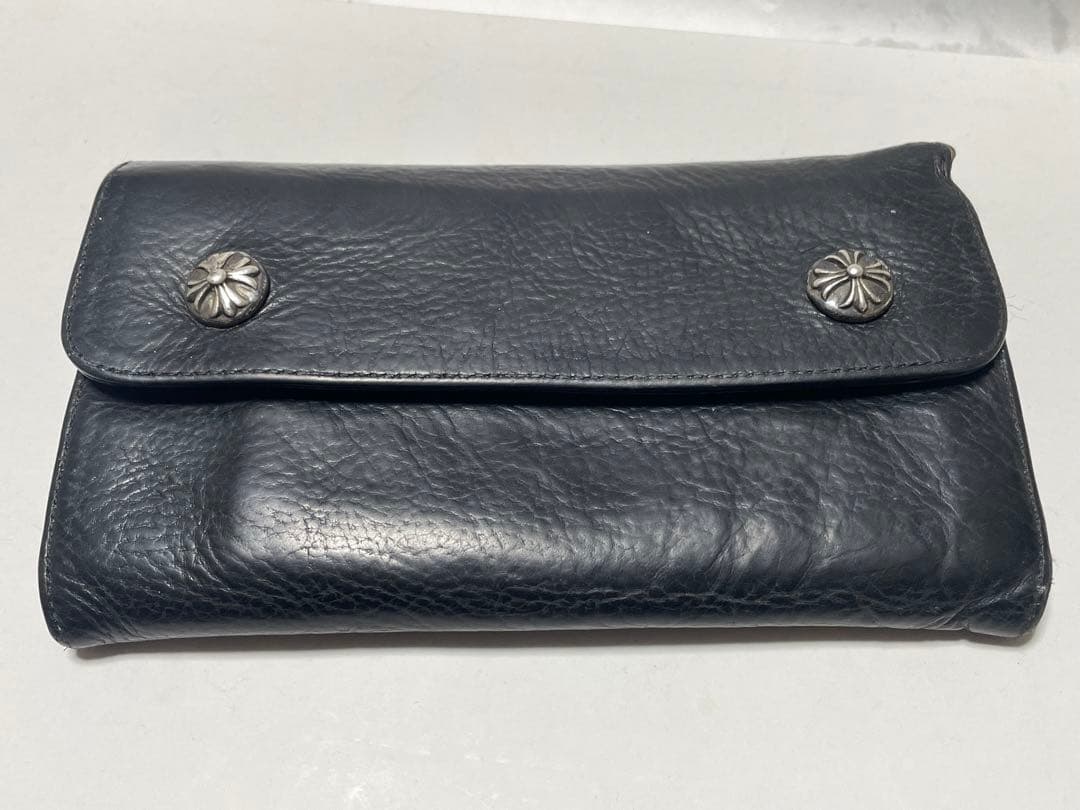こめCHROME HEARTS クロムハーツウェーブウォレットクロスボタン