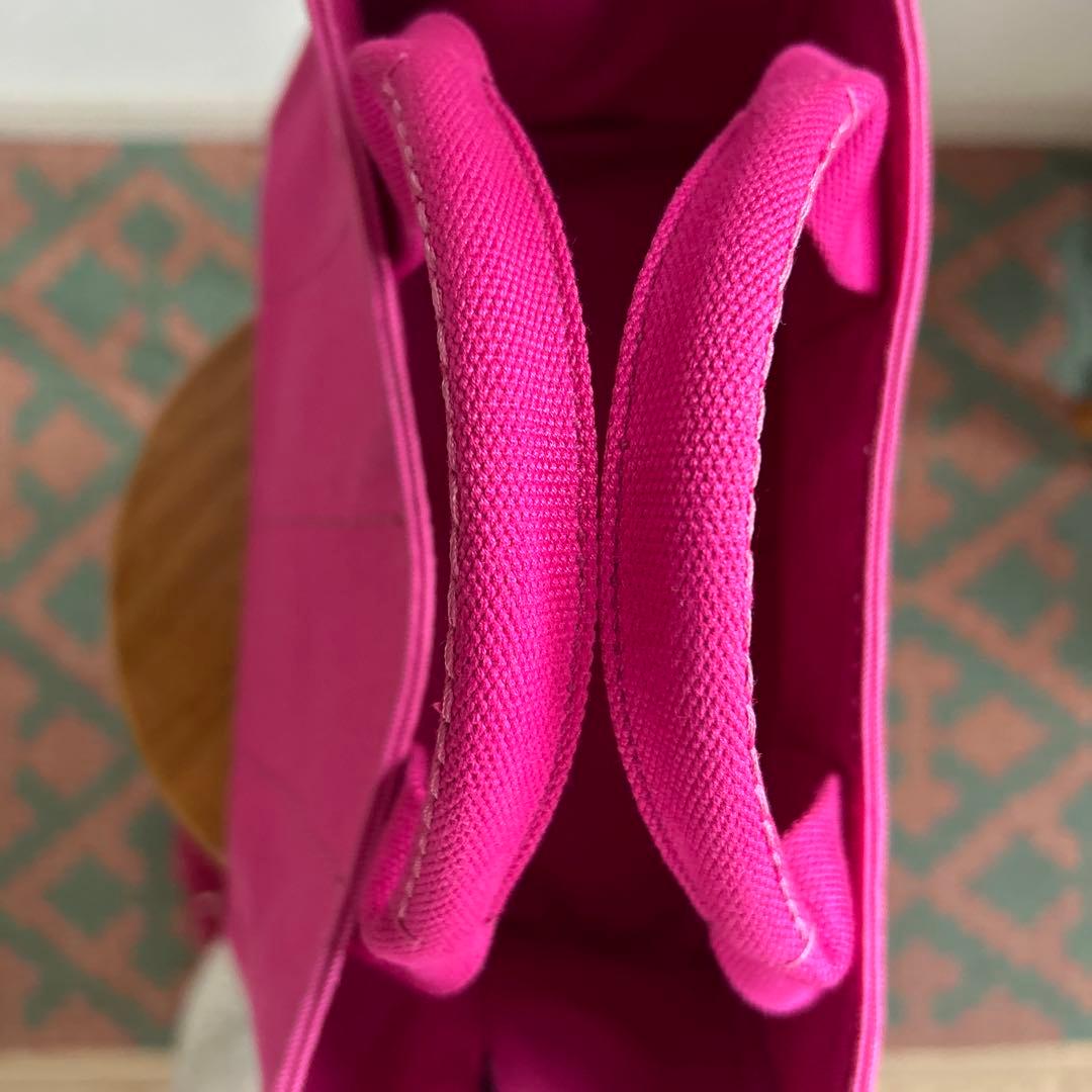 美品　プラダ　カナパ　キャンバストートバッグ　ピンク