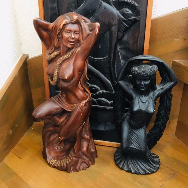 3点セット　ハワイアンティキ　フラガール　置き物　送料込み