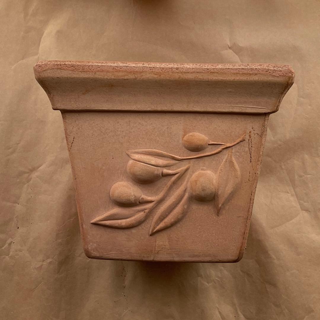 テラコッタ鉢 デローマ社 イタリア製 植物モチーフ 大型 プランター