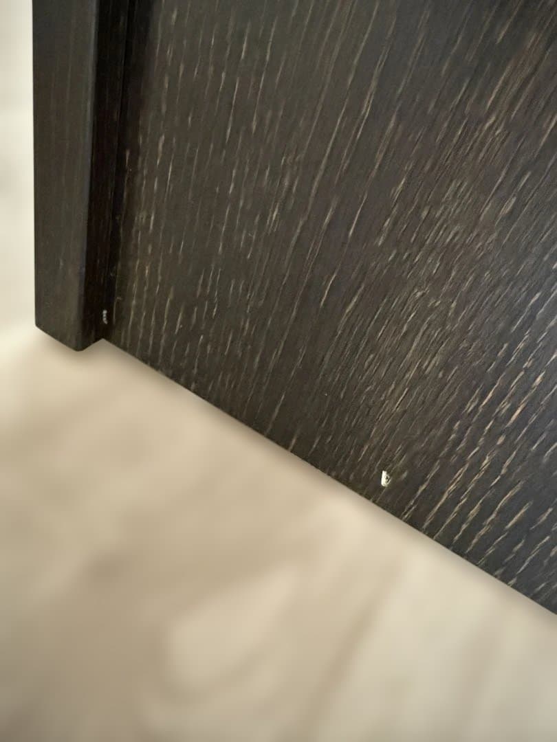 ベッドサイドボード木製コンセント付ダークブラウン