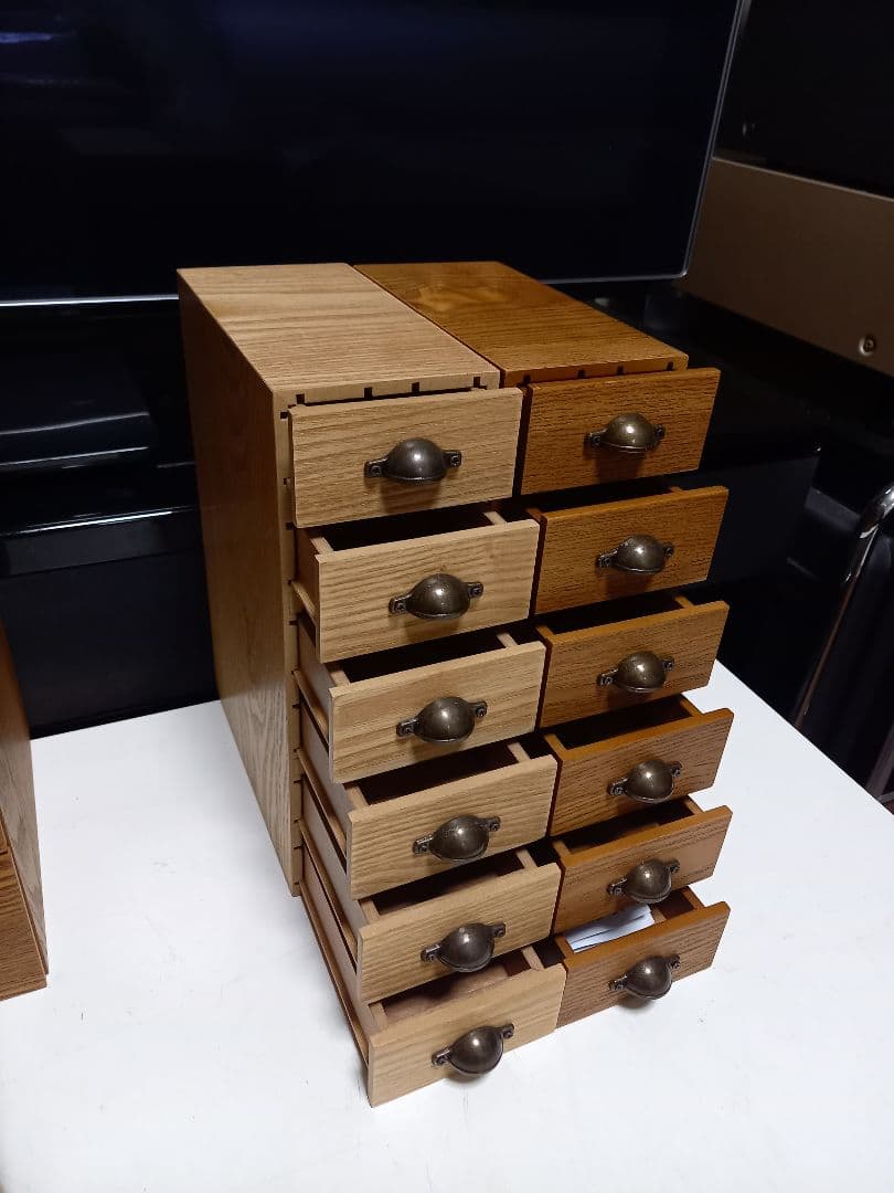レア　ナチュラル　ウッド　トランスフォーム　フリー　デザイン　小引き出し　セット