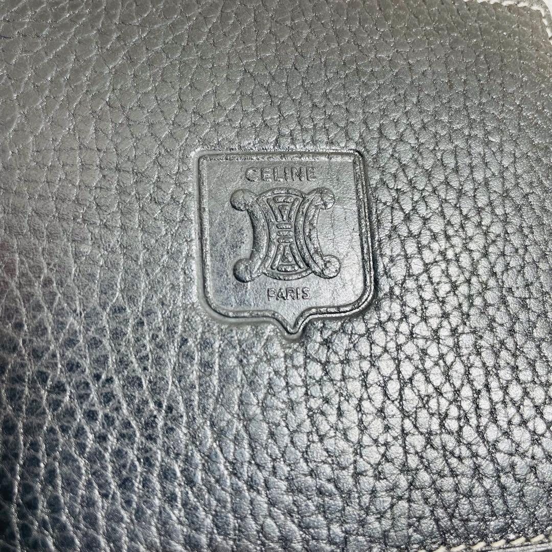 新品未使用品✨CELINE セリーヌ　二つ折り財布　トリオンフ　レザー　ブラック