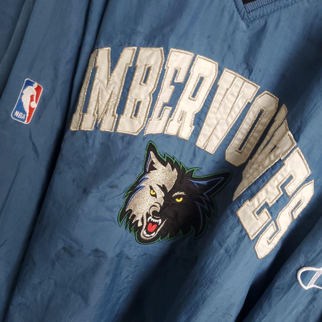 チャンピオン　ウルブズ ナイロン プルオーバージャケット　ビッグロゴ　　NBA
