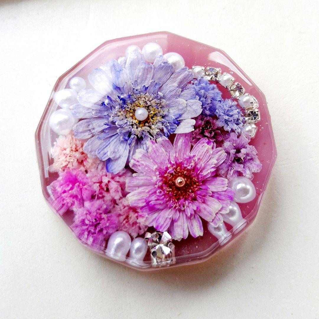 【1651】レジン　マトリカリア　ヘアゴム　ポニーフック　ブロ―チ　ハンドメイド