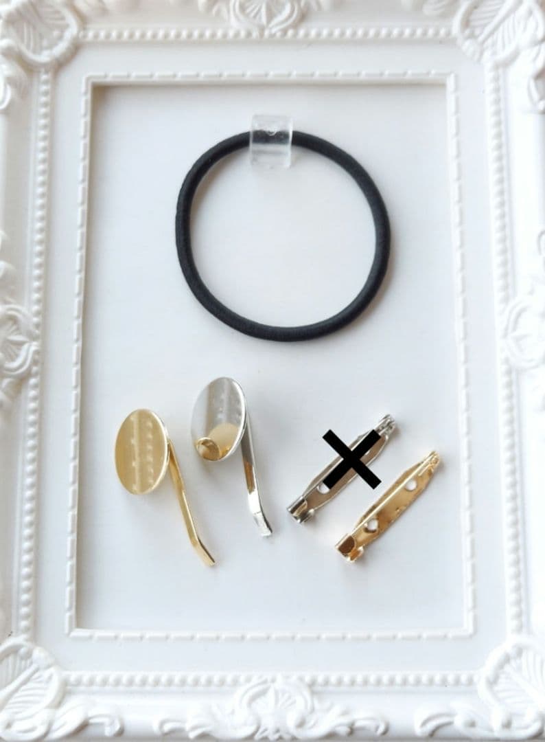 【1651】レジン　マトリカリア　ヘアゴム　ポニーフック　ブロ―チ　ハンドメイド