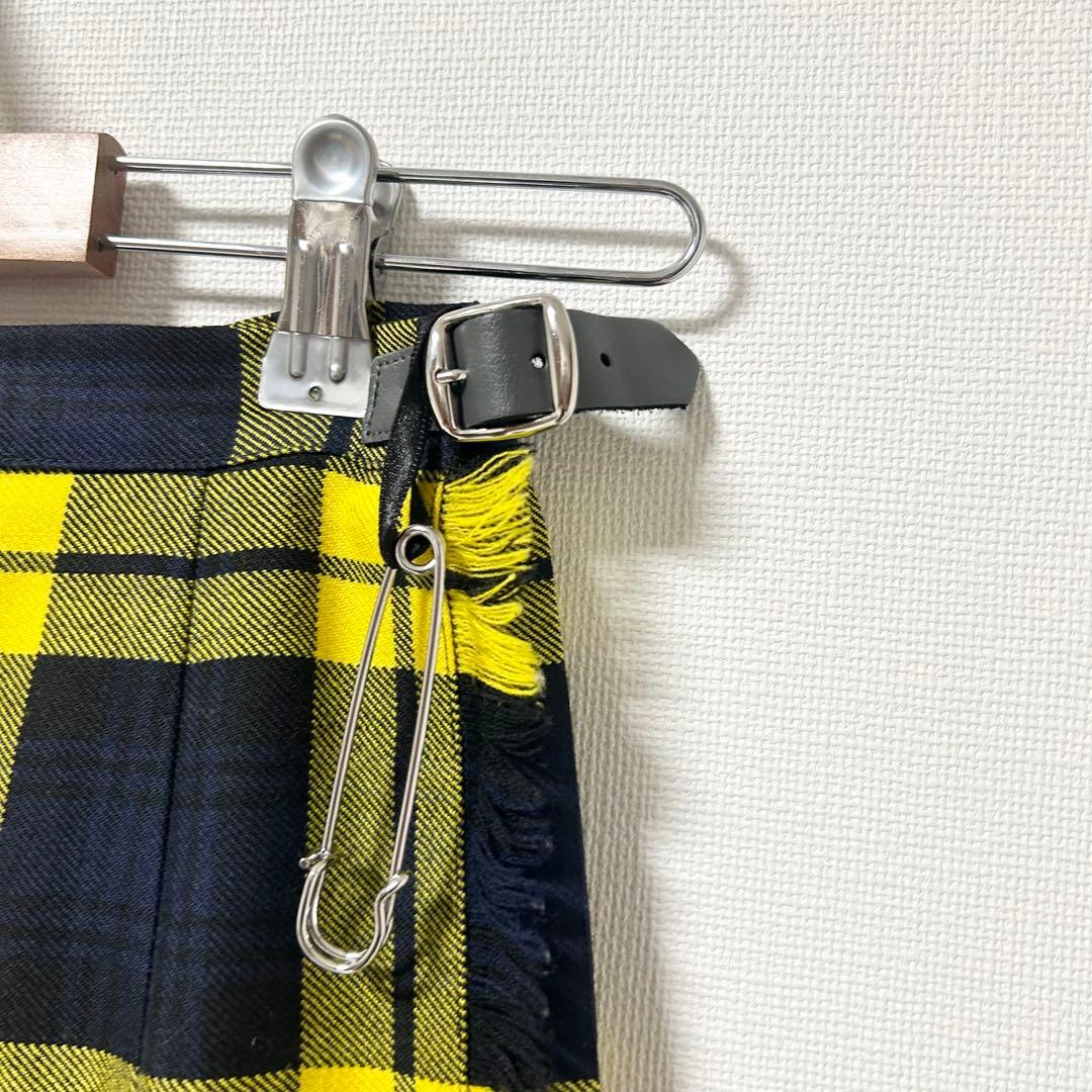 オニールオブダブリン　巻きスカート　イエロー　キルトピン　36